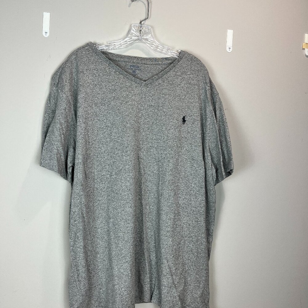 Men's Ralph Lauren POLO Grey V-neck T-shirt, Size XXL